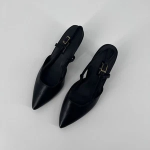 Paul Green Tabitha Kitten Heel Sz US 7 / UK 4.5 Black Leather - Picture 1 of 7
