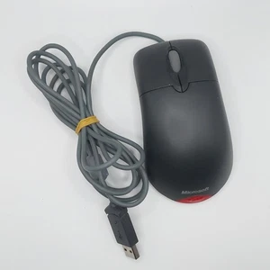 Genuine Microsoft X802382-017 Black Wheel Mouse Optical USB | Tested Vintage - Picture 1 of 6