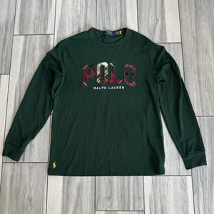 Damen Polo Ralph Lauren grün Langarm Hemd Logo kariert Medium Urlaub - Bild 1 von 9
