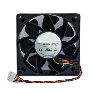 QFR1212HE-00 Highly Speed 120mm 12038 6.4A 12V Cooling Fan 120x120x38mm CFM - Afbeelding 1 van 8