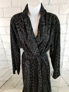 NWT Natori Black Plush Women's Bath Robe Medium 48" Christmas Gift Mom / Wife - Picture 1 of 9