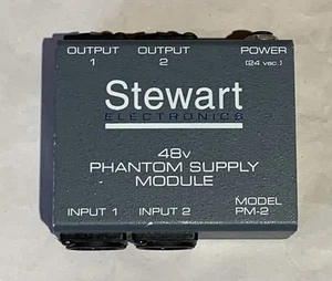 Stewart PM-2 Dual-Channel 48V Phantom Power Supply Module XLR Mic Untested As Is - Picture 1 of 6