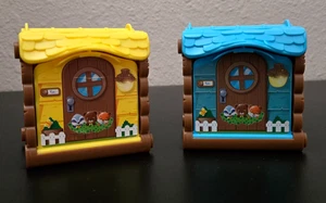 Timber Tots Mini House Bathroom Bedroom Playset 2 Houses with Birds - Picture 1 of 11