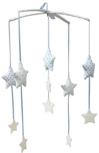 Neu mit Etikett Alimrose Sternschnuppe Krippe Mobile blau & elfenbein Babyzimmer einzigartiges Design - Bild 1 von 19