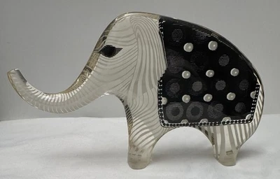 Abraham Palatnik Lucite Elephant Op Art años 70 6” x 10” Foto 1 de 4