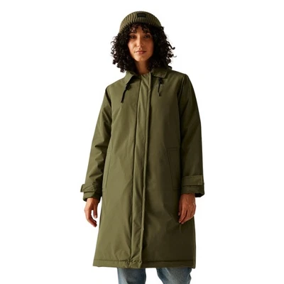Regatta Womens Orla Mac Lightweight Waterproof Jacket - Military Green(Frilly - Image 1 of 4