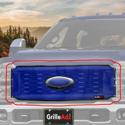 GrilleAdz® 2024 2025 FORD SUPER DUTY Series Narrow BLUE Bug Screen 902-41 - Image 1 of 4