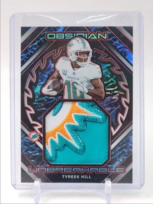 TYREEK HILL 2023 OBSIDIAN UNBREAKABLE PATCH RED ELECTRIC ETCH /8 Q5700 - Image 1 of 2