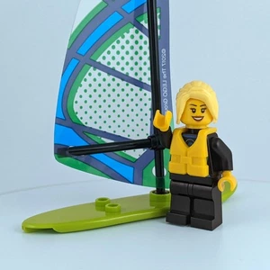 LEGO Windsurfer Minifigure with Windsurf Rig - Brand New - Picture 1 of 4