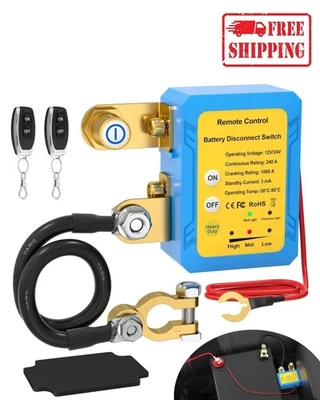 Kill Switch for Car 12V 240A Remote Battery-240A with Negative Battery Cable - Image 1 of 4