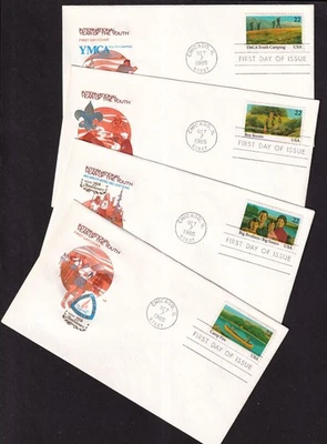 1985 Youth Organizations Sc 2160-2163 House of Farnam Girl Boy Scouts Campfire - Image 1 of 2