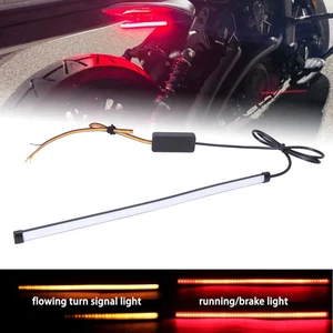 11" Flexible Motorcycle Amber Red LED Brake Turn Signal Running Tail Light Strip - Bild 1 von 15