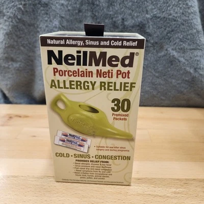 Neilmed Porcelain Neti Pot Allergy Relief !!! Premixed Packets Expired !!!  - Image 1 of 4