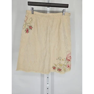 Susan Bristol Womens Sz 10 Knee Length A Line Skirt Cream Floral Embroidered - Picture 1 of 4