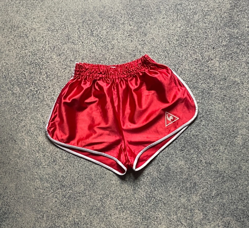 Vintage Le Coq Sportif 70s Running Nylon Shorts Sprinter Red Womens SZ 38 S-M - Image 1 of 4