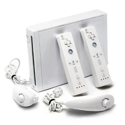 Nintendo Wii Console completa Con 2 Controller 2 nunchuk Originale - Immagine 1 di 3