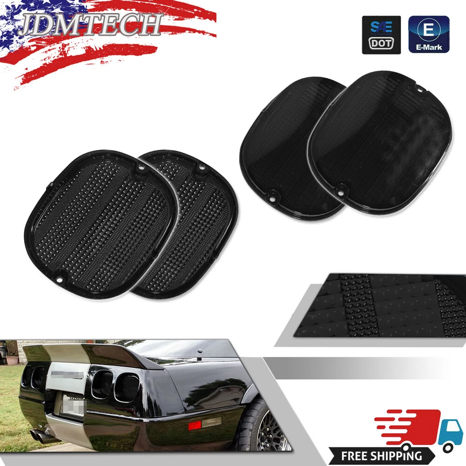 (Juego/4) Luces traseras de humo, lentes de lámpara de freno para Chevy Corvette C4 ZR1 1990-1996 Foto 1 de 4