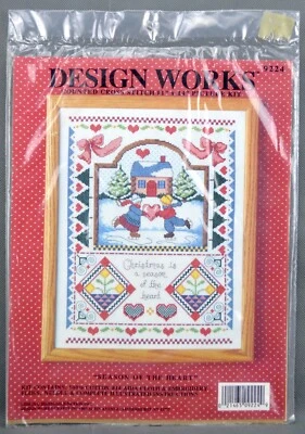 SEASON OF THE HEART Counted Cross Stitch Kit Christmas Skate Design Works 9224 - Image 1 of 2
