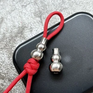 EDC Titanium Gourd Knife Bead Necklace Pendant Lanyard DIY Bead Incense Holder - Picture 1 of 13