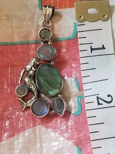 mermaid silver pendant labradorite - Picture 1 of 6