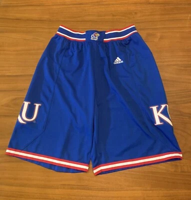 Kansas Jayhawks 2014 Adidas Replica Basketball Shorts Mens Large Blue KU NCAA - Image 1 of 4