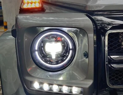 Par de faróis pretos W463 para Mercedes Benz classe G W464 estilo dinâmico LED G500 - Imagem 1 de 4