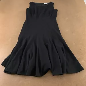 Calvin Klein Women's Size 4 Black Sleeveless Round Neck Paneled Swing Dress - Picture 1 of 8