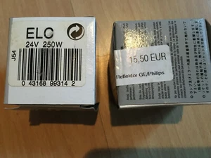 Ge Quartzline Lampe Elc 24V 250W Projektor Glühbirne NEU - Bild 1 von 2