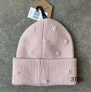 Sustainable Style Girls Cable Minna Beanie Hat Pink Youth M - Picture 1 of 7