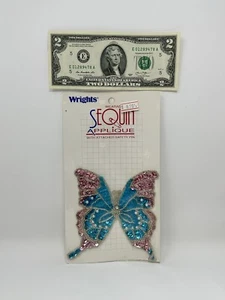 Aplique de lentejuelas wrights con pasador de seguridad adjunto diseño mariposa de colección - Imagen 1 de 2