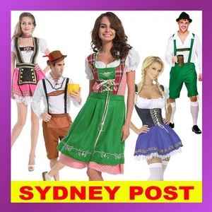 Ladies Mens German Bavarian Oktoberfest Beer Maid Fancy Dress Costume Lederhosen - Bild 1 von 30