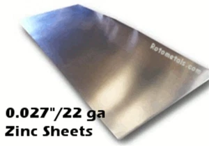 Zinc Sheet -.027 inch X 44.4 inches X 96 inches for Countertops, Range Hoods, an - Picture 1 of 6