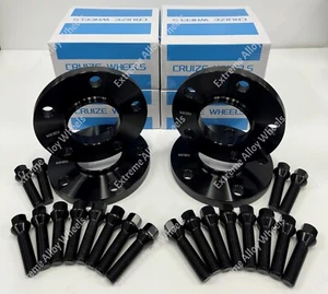 Alloy Wheel Spacers Fr Bmw 3 Series E36 E46 E90 E91 E92 20mm 25mm Black + Bolts - Picture 1 of 5