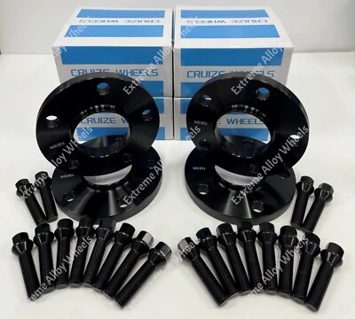 Alloy Wheel Spacers Fr Bmw 3 Series E36 E46 E90 E91 E92 20mm 25mm Black + Bolts - Image 1 of 4