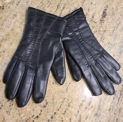 Guantes de cuero sintético vintage Avon para mujer talla M forrados de piel de conejo Foto 1 de 4