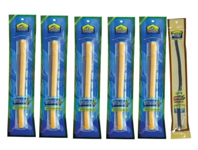6 Pack 8” Al Khair MISWAK Stick Natural Toothbrush Peelu Olive MIX DRY