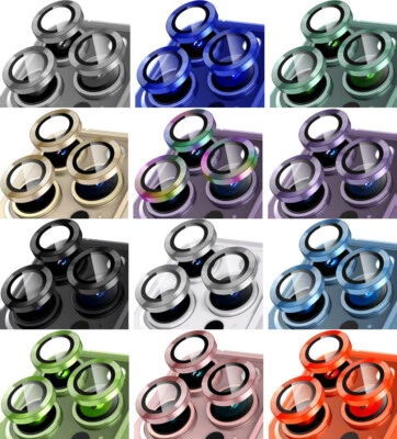 iPhone 16 15 14 13 12 Mini 11 Pro Max Glass Ring Camera Lens Protector + - Image 1 of 4