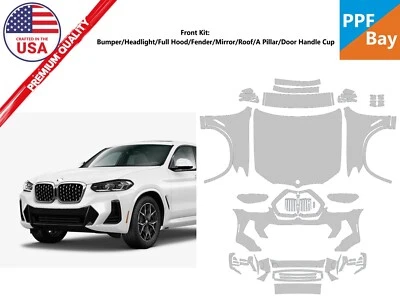Kit precortado de película de protección de pintura delantera PPF para BMW X4 M Sport/M40i 2022-2025 Foto 1 de 4