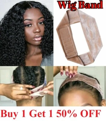 Wig Grip Adjustable HeadBand Velvet Elastic Comfort Fastern Wig Bands fast ship - Image 1 of 4
