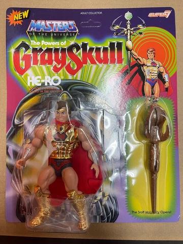 2019 Super7 Masters of the Universe 5.5” The Powers of Grayskull HE-RO Unpunched Cover