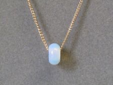 Opalite Doughnut Large Hole Rondelle Bead Gold Plated Necklace Stunning!