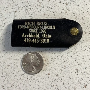 Rich Bros Ford Mercury Lincoln Archbold Ohio Leather Key Holder Keychain #45939 - Picture 1 of 3