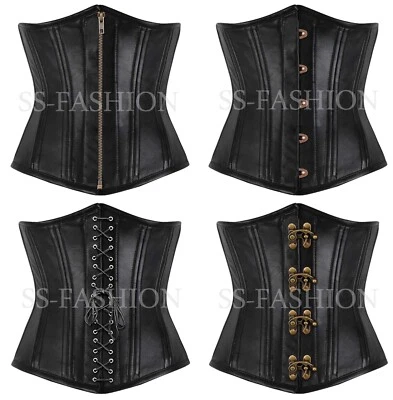 Entrenador de cintura de alta resistencia todos los cierres acero deshuesado cintura entrenador corsé de cuero Foto 1 de 4