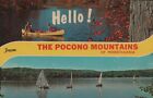  Vintage Postkarte Hallo! Die Pocono-Berge von Pennsylvania