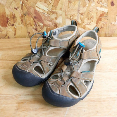 Sandalia deportiva Keen Venice de cuero para mujer tierra oscura mar Caribe talla 6 Foto 1 de 4