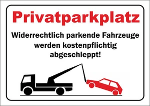 wetterfestes PVC-Schild: "Privatparkplatz" 20x30cm - Bild 1 von 1