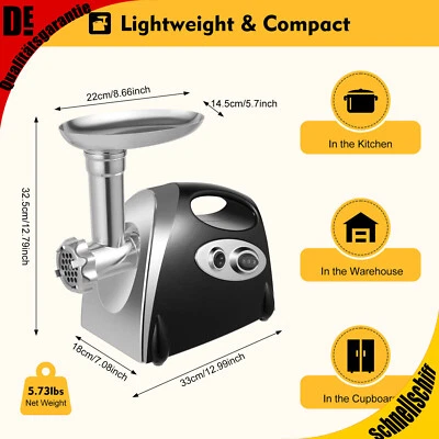 800W Electric Meat Grinder Sausage Maker Sausage Filler Ground Beef Machine New - Image 1 of 4
