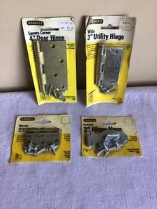 Vintage NOS gemischtes Set 4 Stanley Tür Utility Hasp Scharniere Hardware USA - Bild 1 von 5