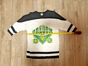 Vintage Oregon Ducks Rugby Baseball L 90s Thick Cozy 3/4 Sleeve 2020 Sport - Picture 1 of 3