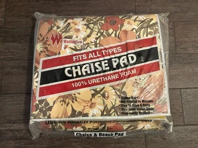 Chaise Pad para silla de césped Wellington vintage almohadilla de playa floral amarillo EE. UU. Foto 1 de 4